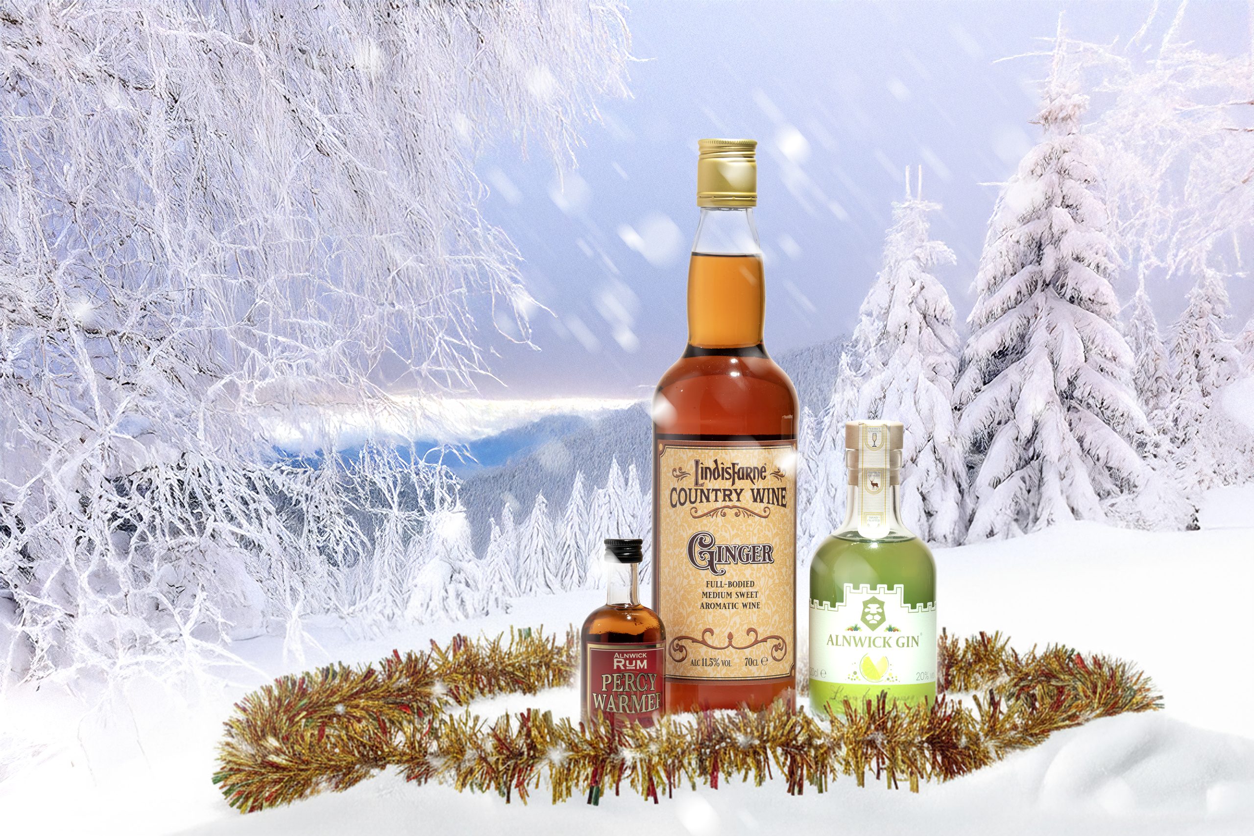 70cl Ginger Wine, 20cl Alnwick Gin – Lime & Ginger, 5cl Percy Warmer